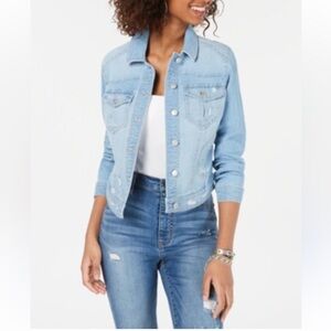 Tinseltown Distressed Jean Jacket Vest must-have denim jacket.